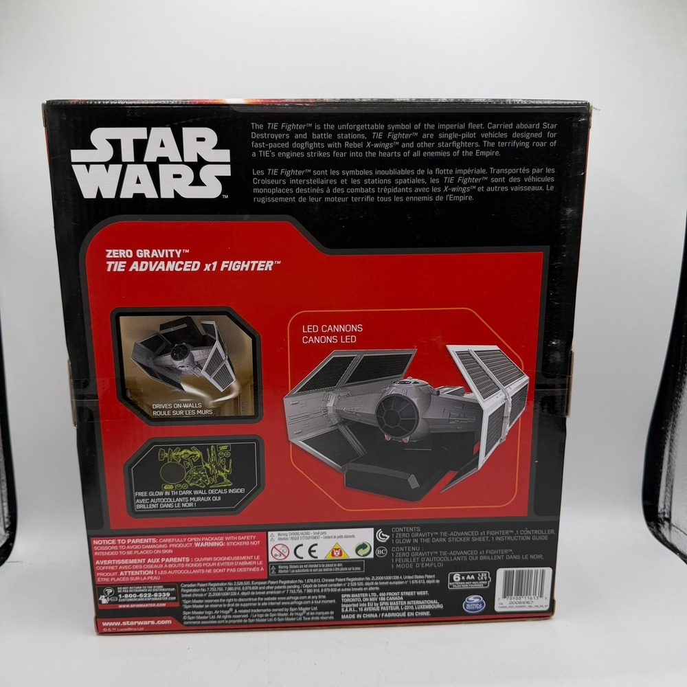 Air Hogs Star Wars Zero Gravity TIE Advanced x1 Fighter RC Wall Racer Sealed New - Picture 3 of 7